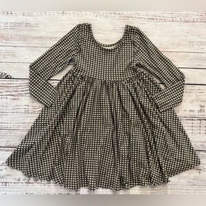 Jamie Kay Organic Cotton Tallulah Dress Mini Gingham Bistre Brown Cream Check 9Y